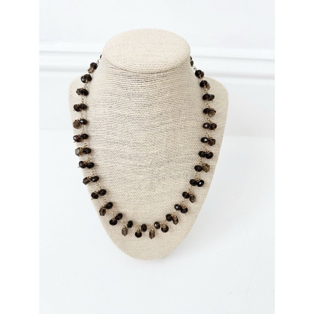Genuine Brown Crystal Beaded Necklace